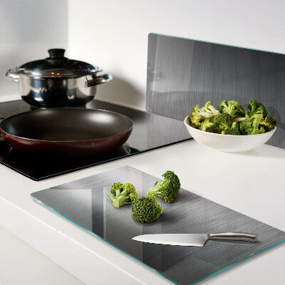 Glass kitchen board Brushed Steel Metallic Effect