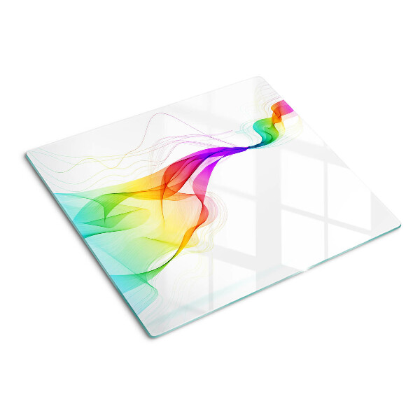 Glass chopping board Rainbow waves of colors