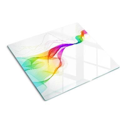 Glass chopping board Rainbow waves of colors