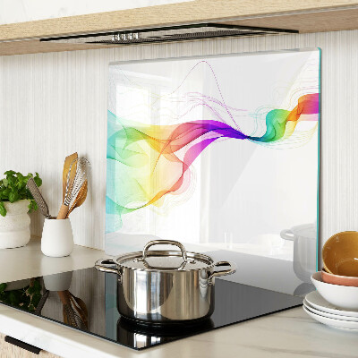 Glass chopping board Rainbow waves of colors