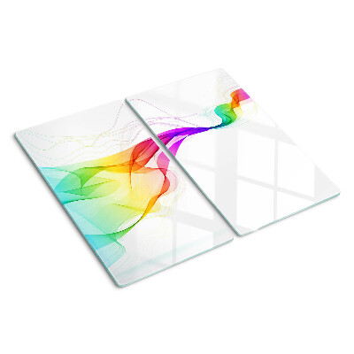 Glass chopping board Rainbow waves of colors