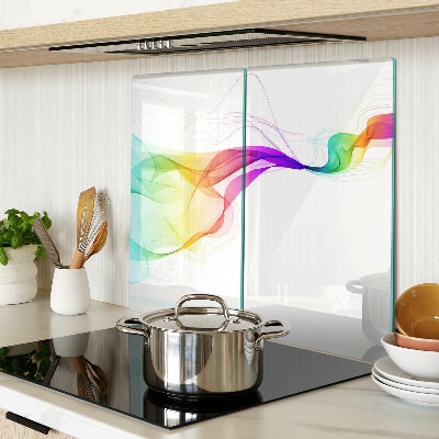 Glass chopping board Rainbow waves of colors