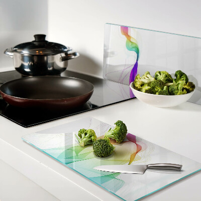 Glass chopping board Rainbow waves of colors