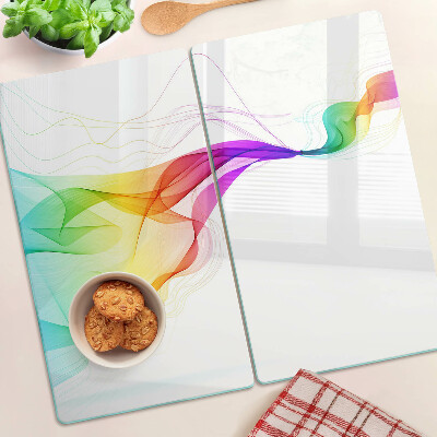 Glass chopping board Rainbow waves of colors
