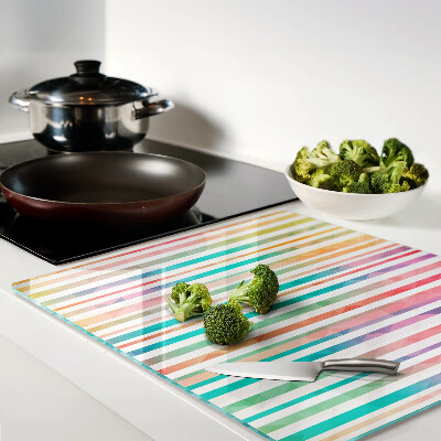 Glass kitchen board Colorful stripes in shades of the rainbow