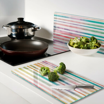 Glass kitchen board Colorful stripes in shades of the rainbow