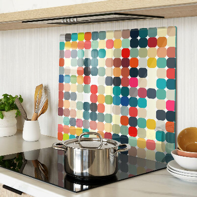 Glass chopping board Colored circles in a grid