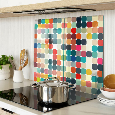 Glass chopping board Colored circles in a grid