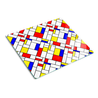 Glass chopping board Geometry in the style of Mondrian
