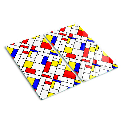 Glass chopping board Geometry in the style of Mondrian