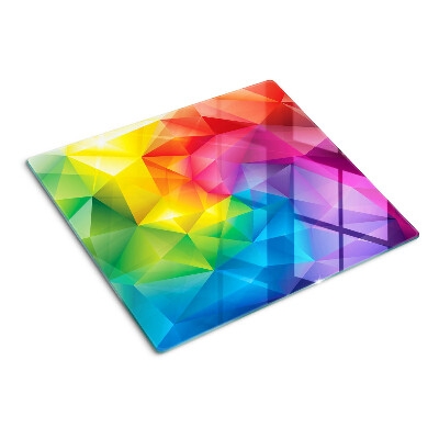 Glass chopping board Colorful geometry in shades of the rainbow