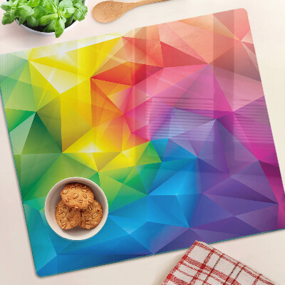 Glass chopping board Colorful geometry in shades of the rainbow