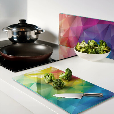Glass chopping board Colorful geometry in shades of the rainbow