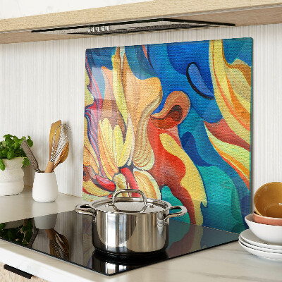 Glass kitchen board Colorful flowers on an abstract background