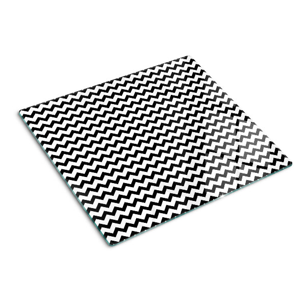 Glass chopping board Zigzags in black and white
