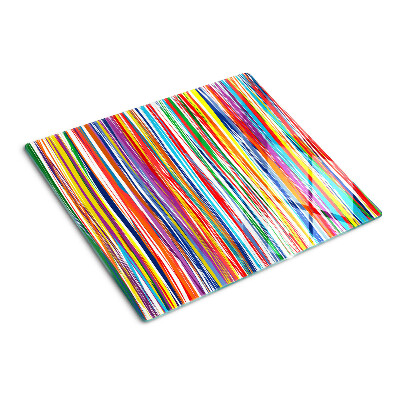 Glass chopping board Colored stripes in different shades