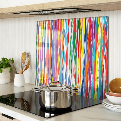 Glass chopping board Colored stripes in different shades