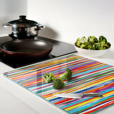 Glass chopping board Colored stripes in different shades