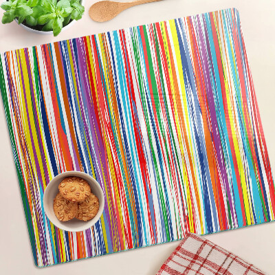Glass chopping board Colored stripes in different shades