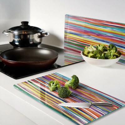 Glass chopping board Colored stripes in different shades