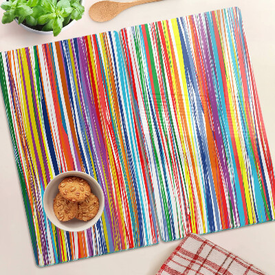 Glass chopping board Colored stripes in different shades