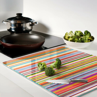 Glass chopping board Colored stripes