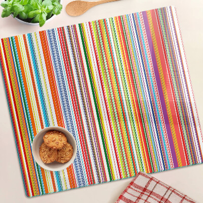 Glass chopping board Colored stripes