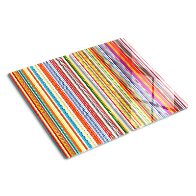 Glass chopping board Colored stripes