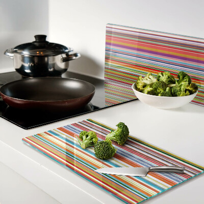 Glass chopping board Colored stripes