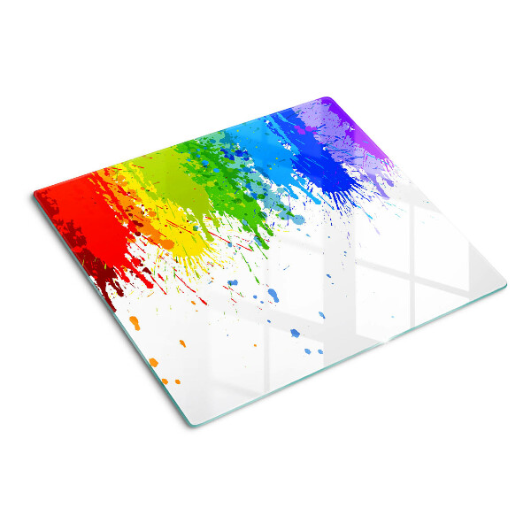 Glass kitchen board Colorful paint stains