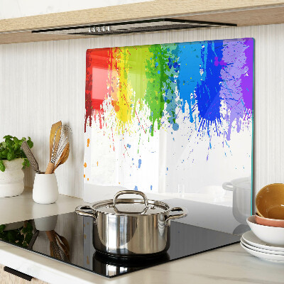 Glass kitchen board Colorful paint stains