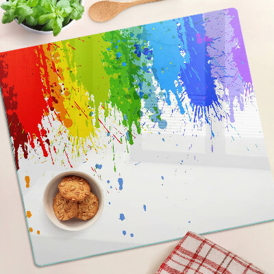 Glass kitchen board Colorful paint stains