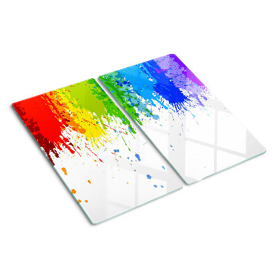Glass kitchen board Colorful paint stains