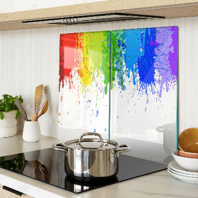 Glass kitchen board Colorful paint stains