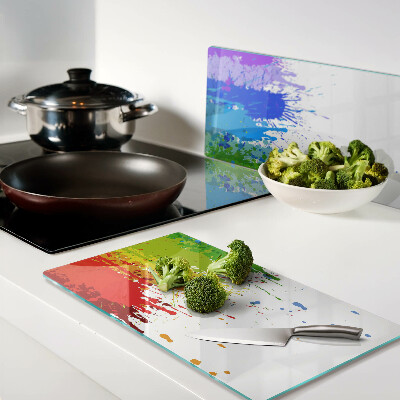 Glass kitchen board Colorful paint stains