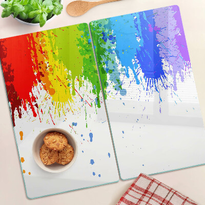 Glass kitchen board Colorful paint stains