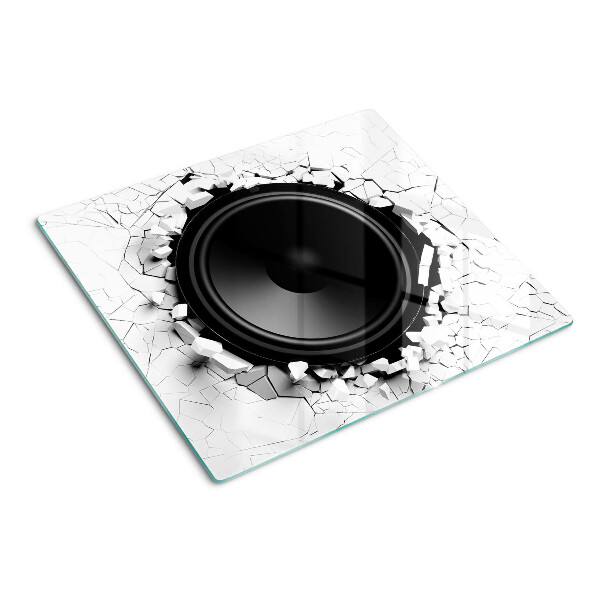 Glass kitchen board Speaker in a broken wall