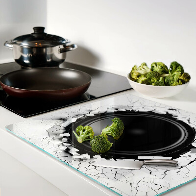 Glass kitchen board Speaker in a broken wall