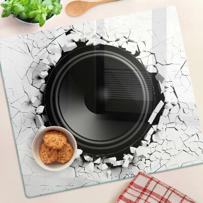 Glass kitchen board Speaker in a broken wall