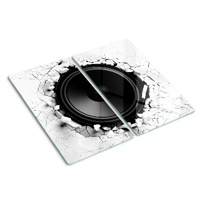 Glass kitchen board Speaker in a broken wall