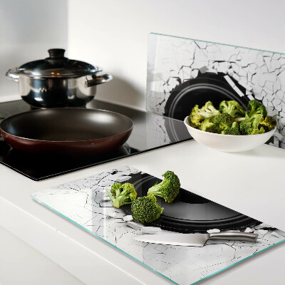 Glass kitchen board Speaker in a broken wall