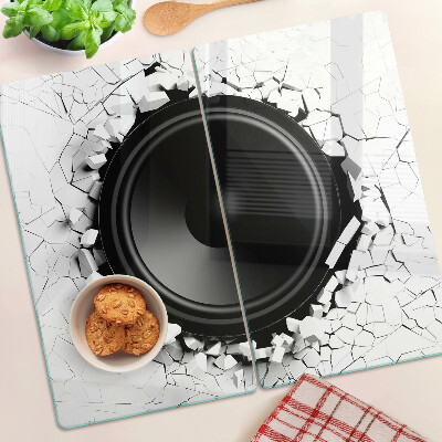 Glass kitchen board Speaker in a broken wall