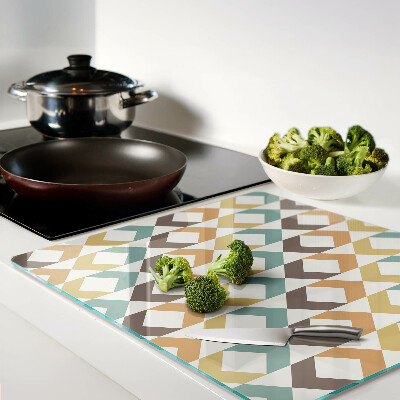 Glass chopping board Geometry in pastel colors