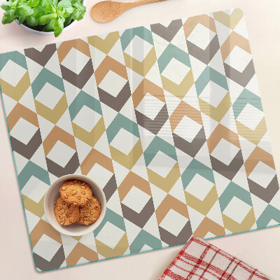 Glass chopping board Geometry in pastel colors
