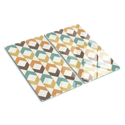 Glass chopping board Geometry in pastel colors