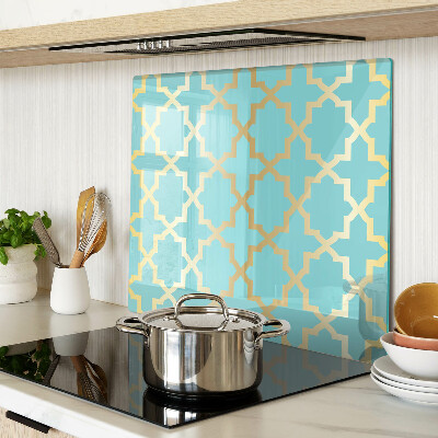 Glass chopping board Arabesque motif in shades of blue