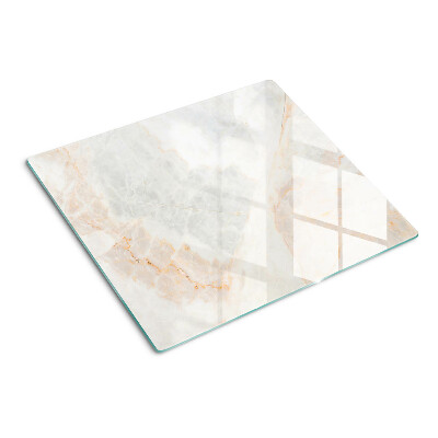 Glass kitchen board Marble pattern with gold veins