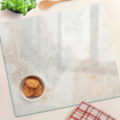 Glass kitchen board Marble pattern with gold veins