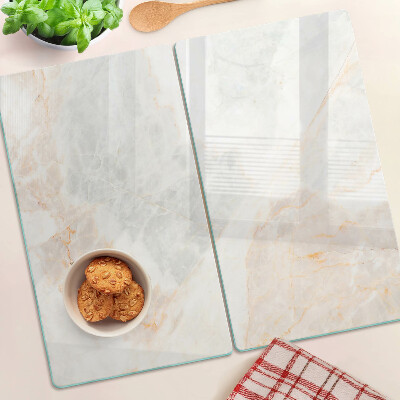 Glass kitchen board Marble pattern with gold veins