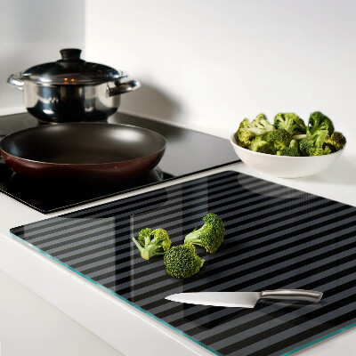 Glass kitchen board Vertical stripes in shades of gray